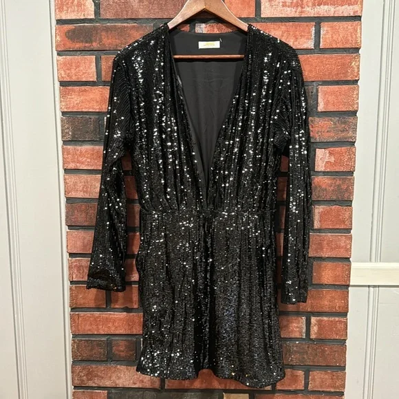 Anine Bing Elena Sequin Black Dress - Picture 5 of 12